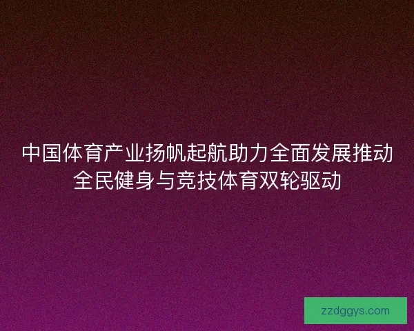 中国体育产业扬帆起航助力全面发展推动全民健身与竞技体育双轮驱动
